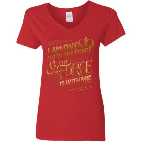 T-Shirts Red / S I Am One With The Force Women's V-Neck T-Shirt