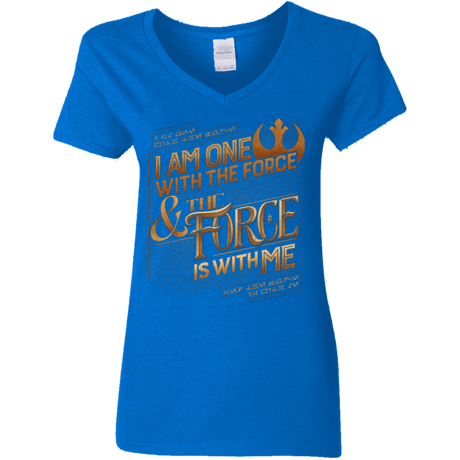 T-Shirts Royal / S I Am One With The Force Women's V-Neck T-Shirt