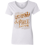 T-Shirts White / S I Am One With The Force Women's V-Neck T-Shirt