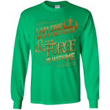 T-Shirts Irish Green / YS I Am One With The Force Youth Long Sleeve T-Shirt