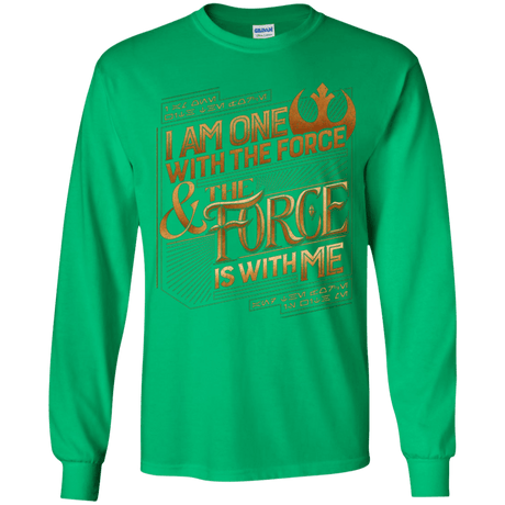 T-Shirts Irish Green / YS I Am One With The Force Youth Long Sleeve T-Shirt