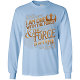 T-Shirts Light Blue / YS I Am One With The Force Youth Long Sleeve T-Shirt