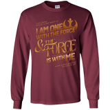 T-Shirts Maroon / YS I Am One With The Force Youth Long Sleeve T-Shirt