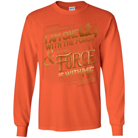 T-Shirts Orange / YS I Am One With The Force Youth Long Sleeve T-Shirt