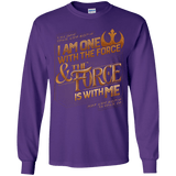 T-Shirts Purple / YS I Am One With The Force Youth Long Sleeve T-Shirt