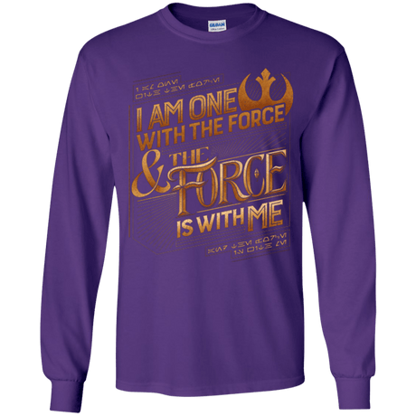 T-Shirts Purple / YS I Am One With The Force Youth Long Sleeve T-Shirt