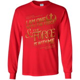 T-Shirts Red / YS I Am One With The Force Youth Long Sleeve T-Shirt