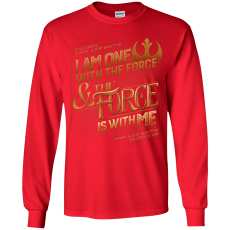 T-Shirts Red / YS I Am One With The Force Youth Long Sleeve T-Shirt