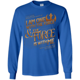 T-Shirts Royal / YS I Am One With The Force Youth Long Sleeve T-Shirt