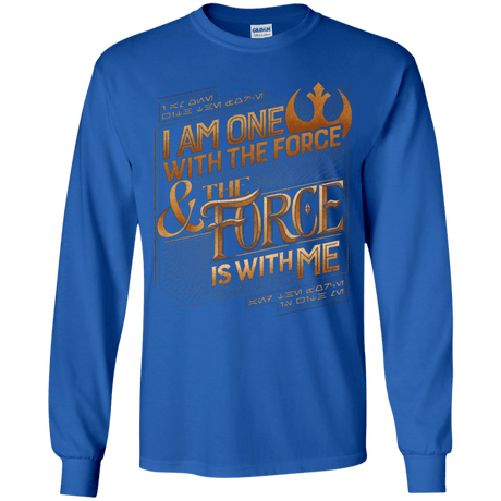 T-Shirts Royal / YS I Am One With The Force Youth Long Sleeve T-Shirt