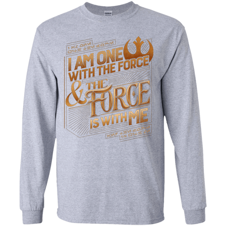 T-Shirts Sport Grey / YS I Am One With The Force Youth Long Sleeve T-Shirt