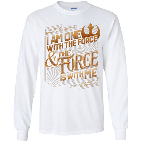 T-Shirts White / YS I Am One With The Force Youth Long Sleeve T-Shirt