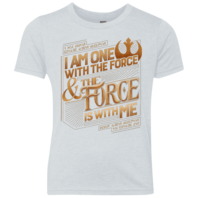 T-Shirts Heather White / YXS I Am One With The Force Youth Triblend T-Shirt