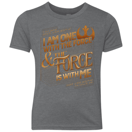 T-Shirts Premium Heather / YXS I Am One With The Force Youth Triblend T-Shirt