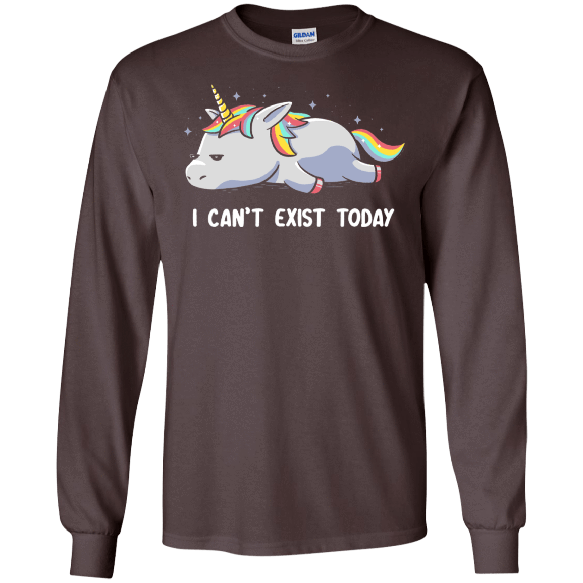 T-Shirts Dark Chocolate / S I Can't Exist Today Men's Long Sleeve T-Shirt