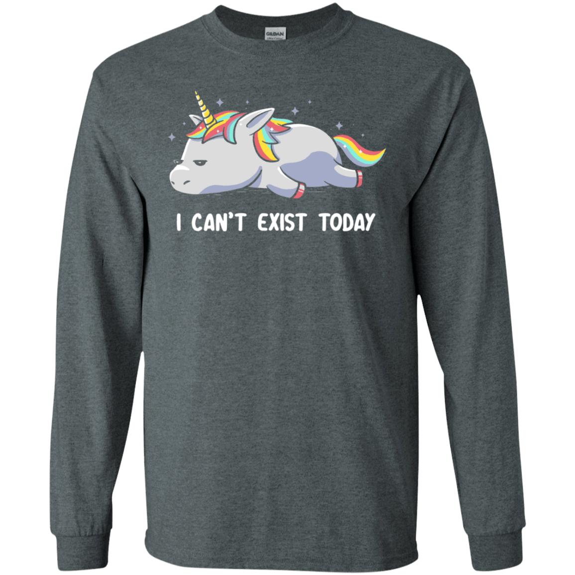 T-Shirts Dark Heather / S I Can't Exist Today Men's Long Sleeve T-Shirt