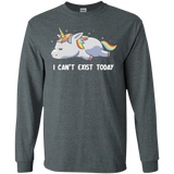 T-Shirts Dark Heather / S I Can't Exist Today Men's Long Sleeve T-Shirt