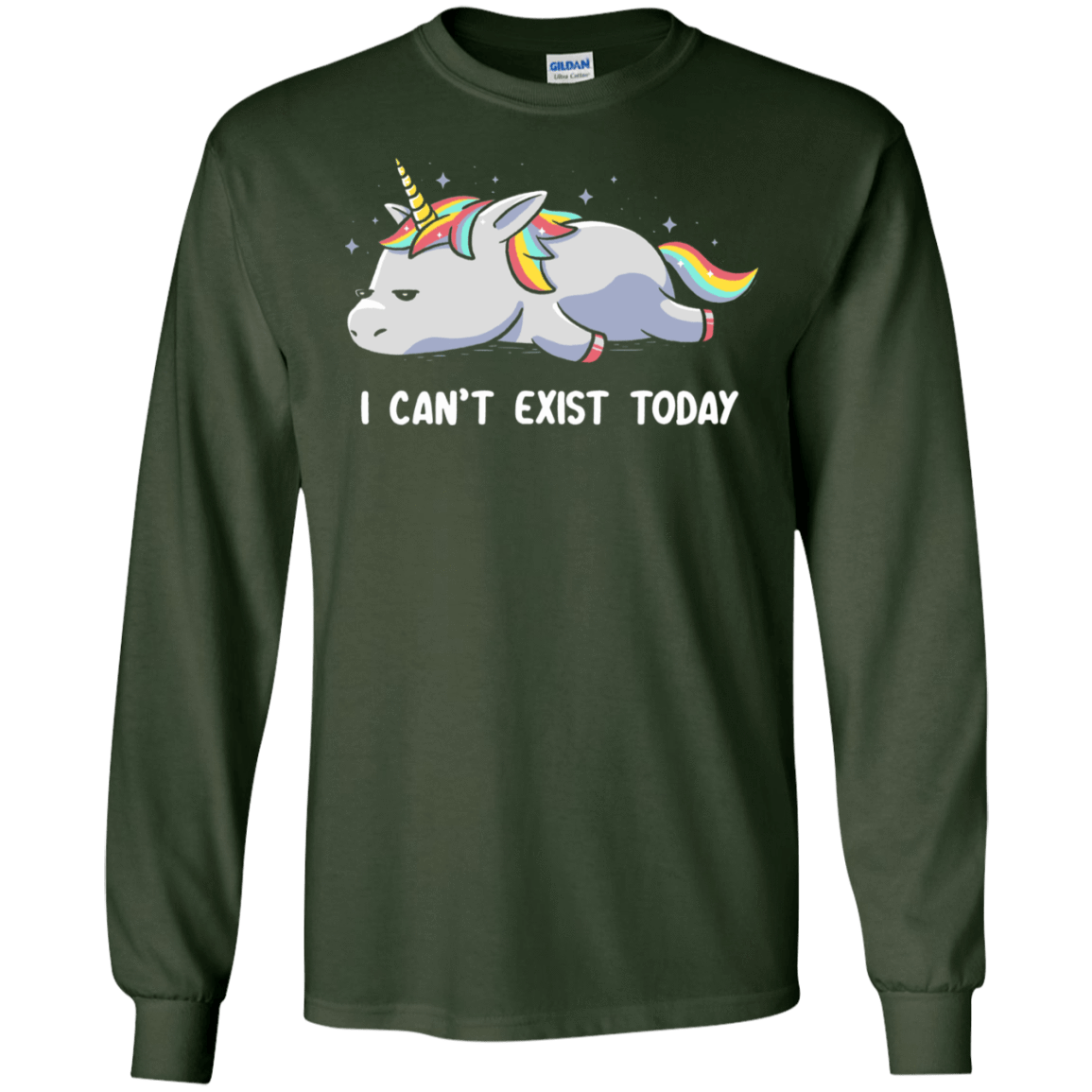 T-Shirts Forest Green / S I Can't Exist Today Men's Long Sleeve T-Shirt