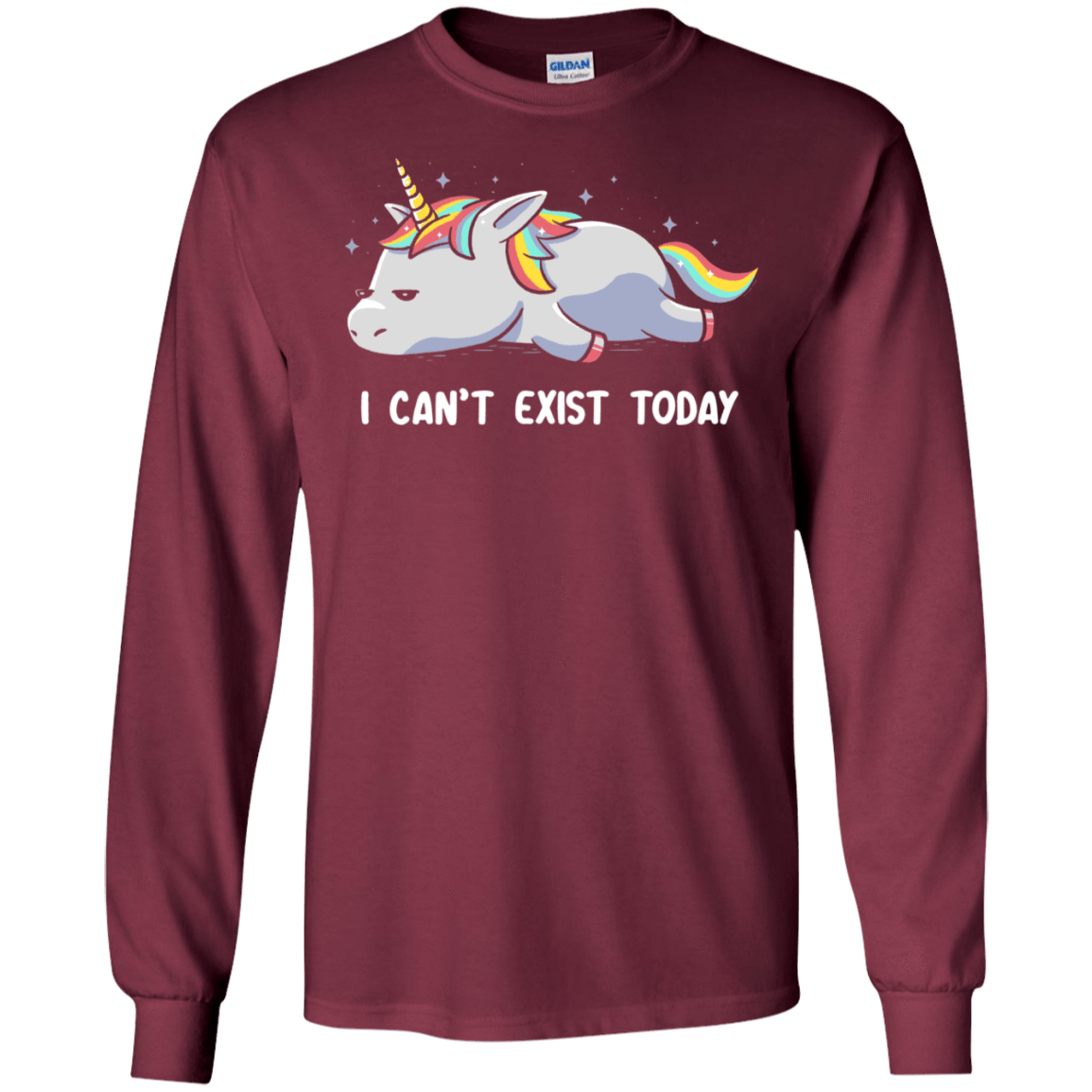 T-Shirts Maroon / S I Can't Exist Today Men's Long Sleeve T-Shirt