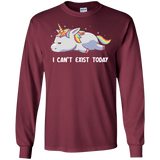 T-Shirts Maroon / S I Can't Exist Today Men's Long Sleeve T-Shirt