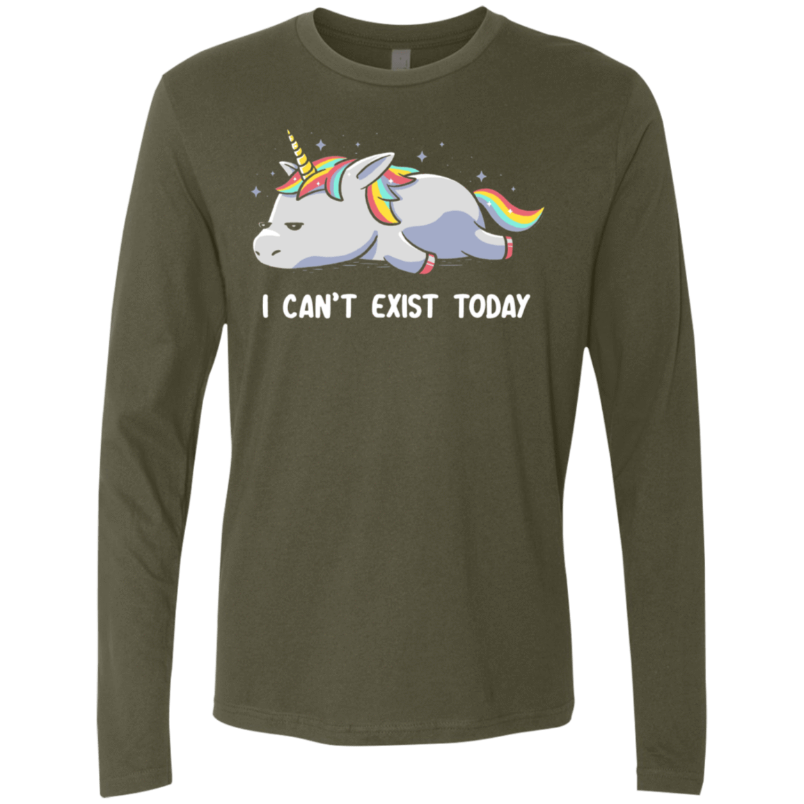 T-Shirts Military Green / S I Can't Exist Today Men's Premium Long Sleeve
