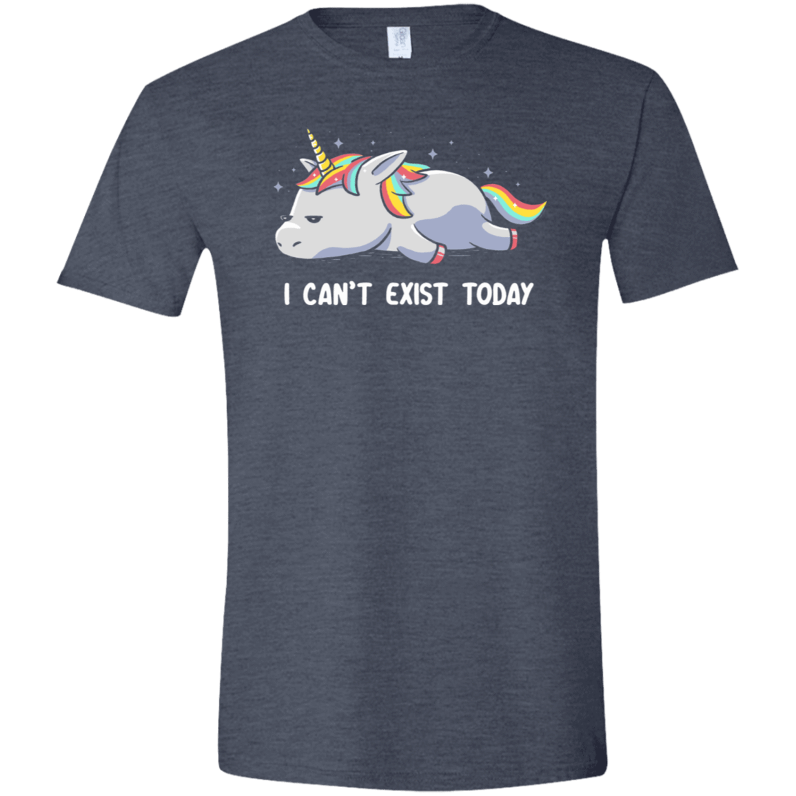 T-Shirts Heather Navy / S I Can't Exist Today Men's Semi-Fitted Softstyle