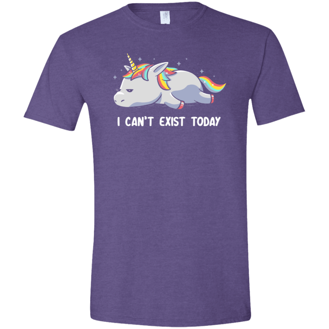 T-Shirts Heather Purple / S I Can't Exist Today Men's Semi-Fitted Softstyle