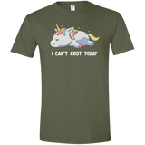 T-Shirts Military Green / S I Can't Exist Today Men's Semi-Fitted Softstyle