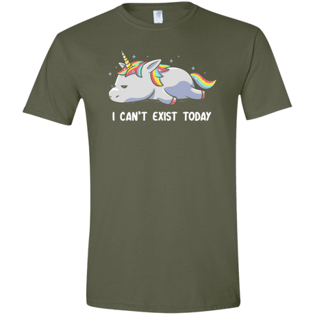 T-Shirts Military Green / S I Can't Exist Today Men's Semi-Fitted Softstyle