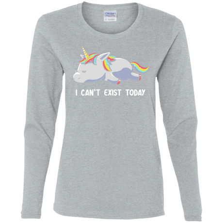 T-Shirts Sport Grey / S I Can't Exist Today Women's Long Sleeve T-Shirt