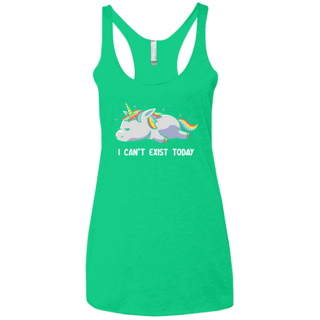 T-Shirts Envy / X-Small I Can't Exist Today Women's Triblend Racerback Tank