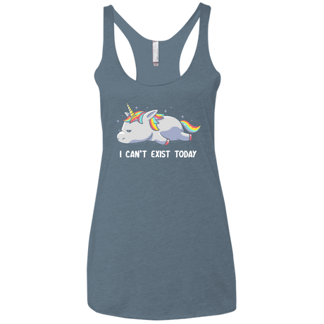 T-Shirts Indigo / X-Small I Can't Exist Today Women's Triblend Racerback Tank