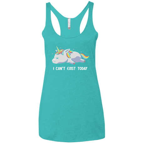 T-Shirts Tahiti Blue / X-Small I Can't Exist Today Women's Triblend Racerback Tank