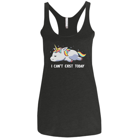 T-Shirts Vintage Black / X-Small I Can't Exist Today Women's Triblend Racerback Tank