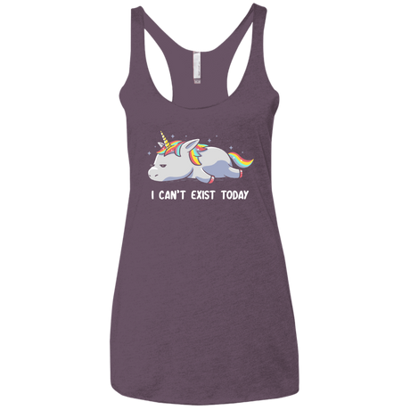 T-Shirts Vintage Purple / X-Small I Can't Exist Today Women's Triblend Racerback Tank