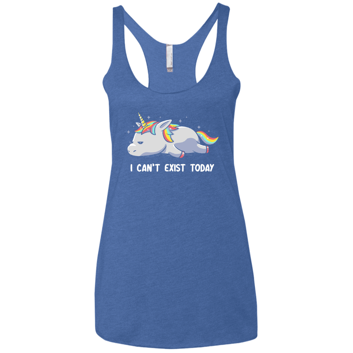 T-Shirts Vintage Royal / X-Small I Can't Exist Today Women's Triblend Racerback Tank