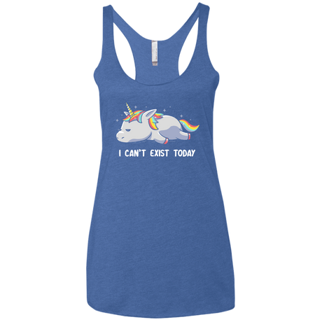T-Shirts Vintage Royal / X-Small I Can't Exist Today Women's Triblend Racerback Tank