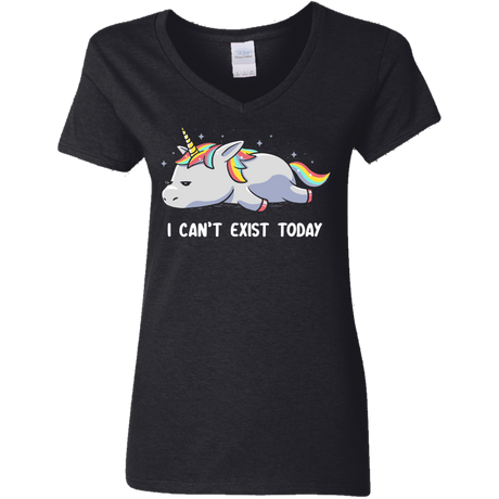 T-Shirts Black / S I Can't Exist Today Women's V-Neck T-Shirt