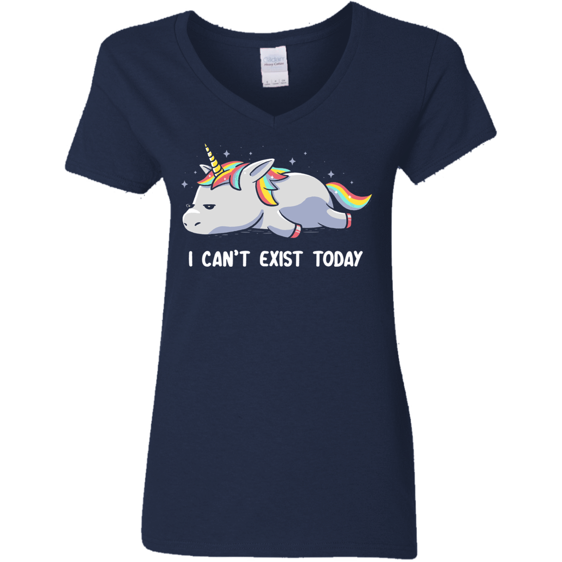 T-Shirts Navy / S I Can't Exist Today Women's V-Neck T-Shirt