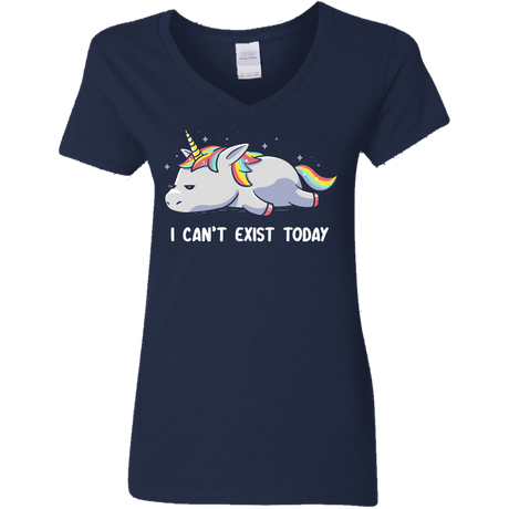 T-Shirts Navy / S I Can't Exist Today Women's V-Neck T-Shirt