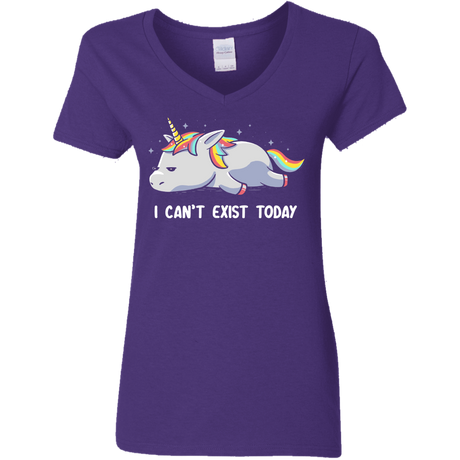 T-Shirts Purple / S I Can't Exist Today Women's V-Neck T-Shirt