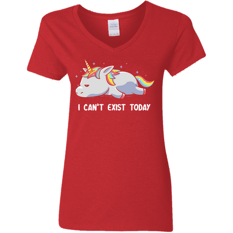 T-Shirts Red / S I Can't Exist Today Women's V-Neck T-Shirt