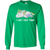 T-Shirts Irish Green / YS I Can't Exist Today Youth Long Sleeve T-Shirt