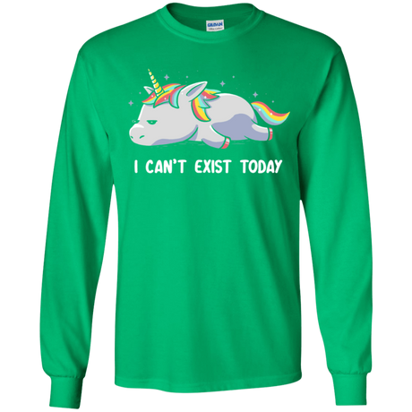 T-Shirts Irish Green / YS I Can't Exist Today Youth Long Sleeve T-Shirt