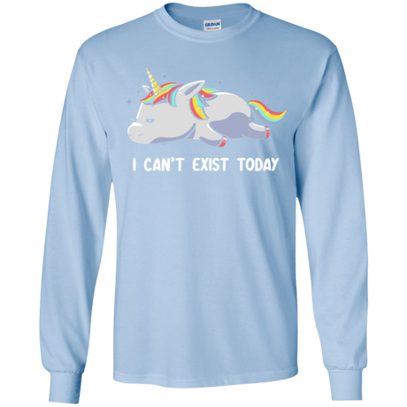 T-Shirts Light Blue / YS I Can't Exist Today Youth Long Sleeve T-Shirt