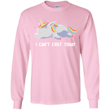 T-Shirts Light Pink / YS I Can't Exist Today Youth Long Sleeve T-Shirt