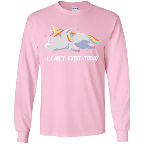 T-Shirts Light Pink / YS I Can't Exist Today Youth Long Sleeve T-Shirt