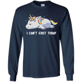 T-Shirts Navy / YS I Can't Exist Today Youth Long Sleeve T-Shirt