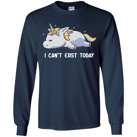 T-Shirts Navy / YS I Can't Exist Today Youth Long Sleeve T-Shirt