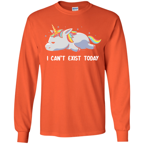 T-Shirts Orange / YS I Can't Exist Today Youth Long Sleeve T-Shirt